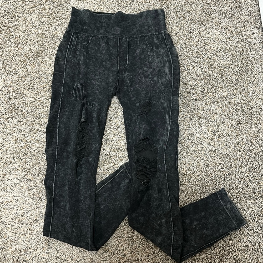Black Distressed Leggings
